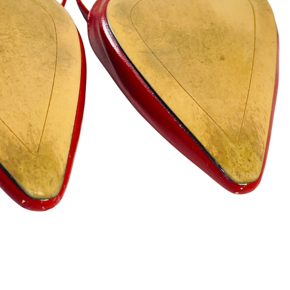ZARA Red Flat Mules Vegan Size 38 (7.5) - Picture 5 of 9